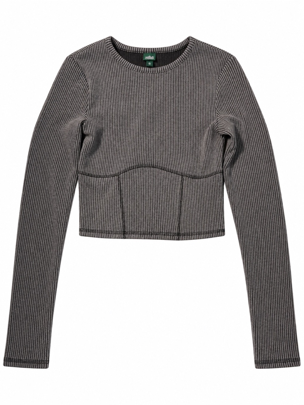 NWOT Wild Fable Ribbed Long-Sleeve Crop Top - Charcoal Gray Size XXS